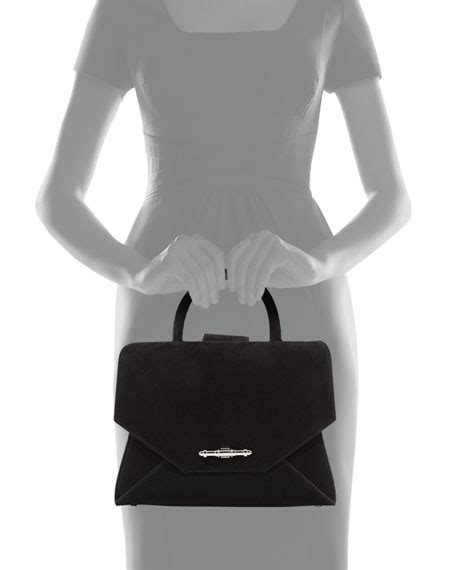 Givenchy Obsedia Top Handle Small Nubuck Satchel .